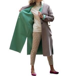 MALIPARMI Reversible Wool Coat Size 46 / XL New with Tag MSRP $630